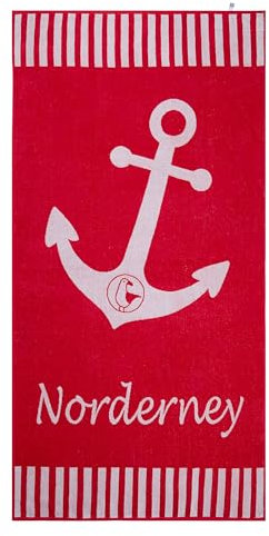 SCHIETWETTER Unisex Strandhandtuch Norderney 180x88cm, XXL Handtuch, Badetuch, Frottee, Baumwollgemisch, schnelltrocknend
