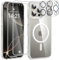 YisrLery Magnetica Cover per iPhone con 2 Vetro Temperato e 2 Vetro Fotocamera, Compatibile MagSafe Hard PC Anti-Graffio Protettiva Case Antiurto Bumper TPU Custodia (Trasparente, iPhone 16 Pro Max)