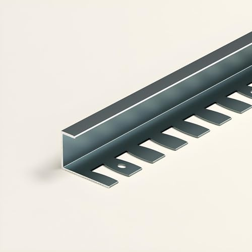 Raouoae Biegbar Abschlussprofil Für Fliesen Eloxiertem Aluminium 135cm 2 Stück Treppenkantenprofil Einfassprofil Flexibles Design Für Perfekte Abschlüsse(Grau,C-TYP_HOCH: 8.5MM)