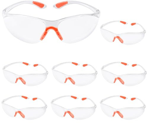 flintronic Gafas Proteccion Trabajo, 8 Piezas Gafas de Seguridad Trabajo, Gafas de Laboratorio, Gafas Seguridad Transparentes con Inserciones de Goma Anti-Caídas, para Bricolaje Laboratorio