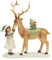 Miss Lovely Hochwertige Deko-Figur MÄDCHEN MIT Hirsch Weihnachts-Dekoration Winterkinder Weihnachten Weihnachtsschmuck Advent Winter Winterwald Geschenk-Idee Farben: beige, Creme & Salbei grün