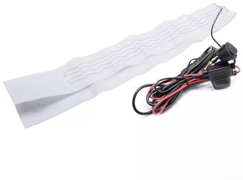 Feegow Beheizte Lenkradabdeckung, 12V Beheizte Auto Lenkbezug Kit, Weiche Beflockung Tuch Winter Warm Auto Lenkrad Heizung Kit, Autozubehör