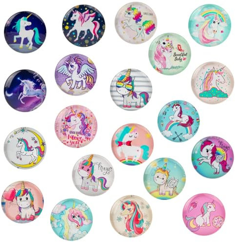 20 Stück Einhorn Magnete Kinder Kühlschrankmagnete für Magnettafel Kühlschrank Whiteboard Pinnwand Magnettafel Küche Dekorative Stark Geschenke für Erwachsene