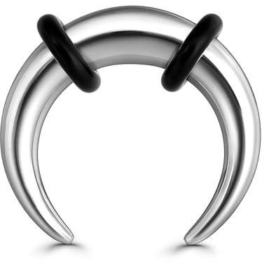 BodyBonita G23 Titan Septum Piercing 6G - Hufeisenpincher Nasenpiercing Schmuck ASTM F136 Titan Ohrringe für Frauen Männer Silber 10mm