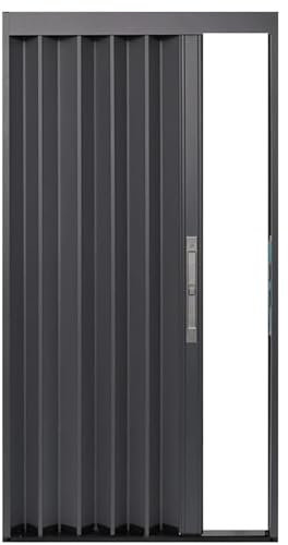 Jievmrs Falttür Abschließbare Raumteiler-Schiebetür, Mehrfach Gefaltete Falttüren, Innenfalttür-Set, Faltbare Aluminium-Fliegengittertür für Zuhause/Büro(62x80in(157x203cm))