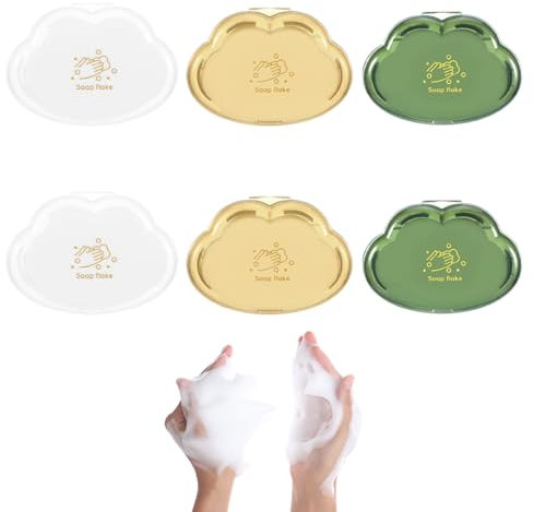 300 Blätter Seifenblätter für Unterwegs, Camping Gadgets 6 Boxen Tragbare Papier Seife, Urlaub Must Haves Travel Soap Jasmin Kleine Seifen (Weiß+Gelb+ Grün)