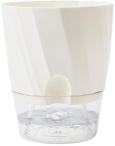 Maceta autorriego - Plantador automático de flores de interior con depósito integrado | Elegante recipiente para orquídeas, aloe, margaritas, ideal para alféizar de ventana, decoración del hogar