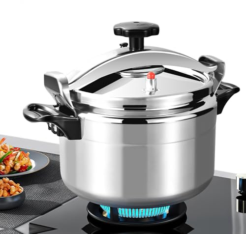 3L 7L 9L 11L 15L Pressure Cooker, Aluminum Alloy Explosion Proof Large Capacity Compound Bottom, Secure Locking Lid System, Thermal Insulation Dual Handle, Suitable for Coal and Gas Stoves (11 Litre)