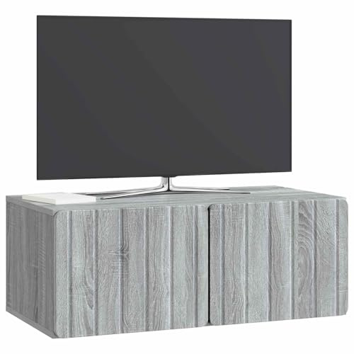 vidaXL Wandmontierter TV-Schrank Graues Sonoma 78,5 x 41 x 30 cm, Wohzimmer, rechteckiger, moderner Wandschrank, stylischer TV-Ständer, viel Stauraum für Dein Zuhause