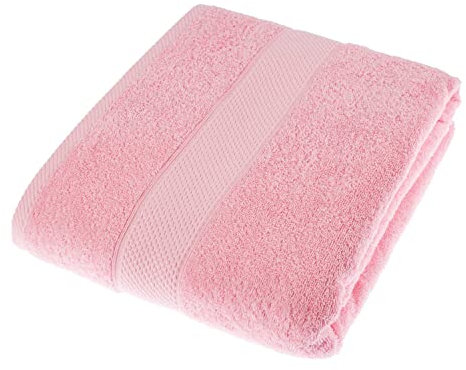 HOMESCAPES Pink Turkish Cotton Jumbo Towel Super Soft Thick & Absorbent 500 GSM Towel Heavy Weight for everyday Luxury