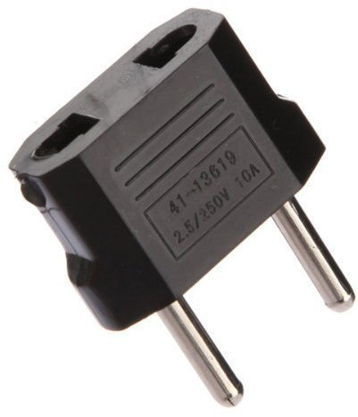 1 x U.S. to UE Adaptateur de voyage Plug Travel Fiche USA/Japan/Canada/Mexique Allemagne Prise US vers fiche UE Noir