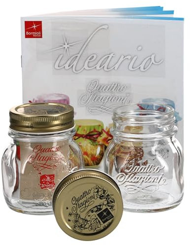 2er Set Einmachglas Original Quattro Stagioni 0,15L incl. Bormioli Rezeptheft