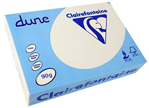 Clairefontaine 5 Stück Kopierpapier 500 Blatt Dune 90 g A4 210 x 297 mm FSC zertifiziert/TCF weiß