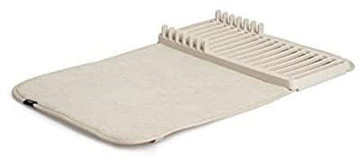 UMBRA Udry Mini. Petit égouttoir à vaisselle et tapis de séchage en microfibre – Léger, pliable et facile à ranger - dim 33x50.8cm, coloris beige lin