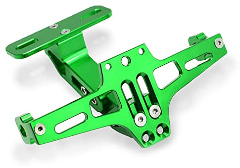 MZ-STORE Universal CNC Aluminium Motorrad Hintere Kennzeichenhalter Nummernschildhalter mit Rücklicht für Z650 Z750 Z800 Z1000 Z900 Z300 Z250 (Grün)