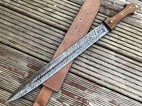 Perkin Damast Stahl messer - 61 cm Feststehendes Jagdmesser Schwert - FST1