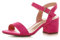 Ajvani Women Ladies Low Block Heel peep Toe Ankle Strap Strappy Party Sandals, 4 UK, Fuchsia Pink Suede