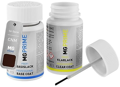 MG PRIME Autolack Lackstift Set für Dacia CNM Brun Vision Nacre Metallic/Quarzit-Braun Metallic Basislack Klarlack je 50ml
