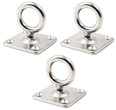 M8 - Gancio girevole per montaggio a soffitto, in acciaio INOX 304, per yoga, battello, barca, sartiame marino, 3 pezzi