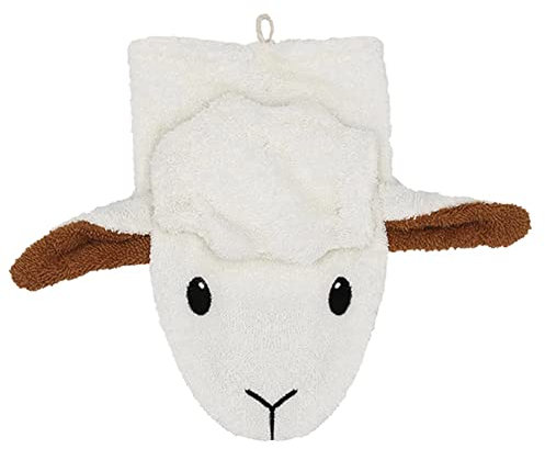 Fürnis 270 - Waschhandschuh Schaf, creme, Erwachsenengröße, Bio-Baumwolle, 1 Stück (1er Pack)