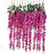 Veryhome 12PCS/Lot 3.6feet/piece Artificial Flowers Fake Wisteria Vine Silk Flower for Wedding Decorations Home Garden Party Decor (Purple Fuchsia)