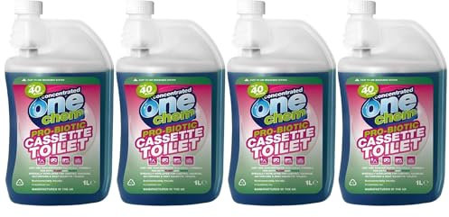 One Chem Probiotic Cassette Toilet Blue Concentrate for waste and flush tanks 4 x 1L bundle