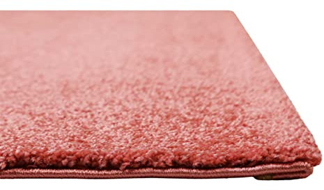 Homie Living Moderner Kurzflor Teppich für Wohnzimmer, Schlafzimmer und Kinderzimmer - LIDO (160 x 225 cm, Hibiskus rot)