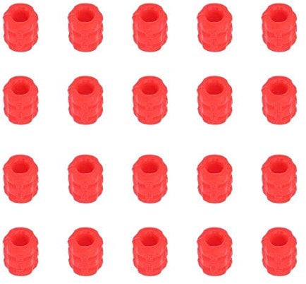 20PCS Bicycle Sleeve Rubber Cable Protector for Pipe Line Tube Brake Shift Bike Frame Protective Silicone Cable Guide (red)