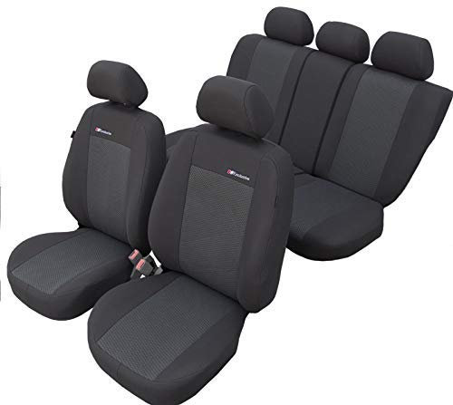 ERJOT DCT-EXC Exclusive Komplett Set maßgefertigte modellspezifische Sitzbezüge kompatibel mit OPEL Corsa D Autositzbezüge Velour
