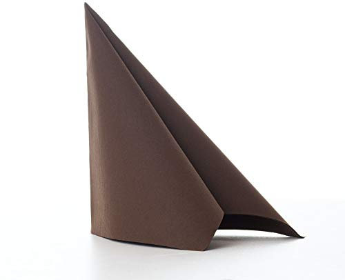 50 Aroba Airlaid Servietten Stoffähnlich 19 FARBEN 40x40 cm 1/4 Falz Hochwertige Hochzeitsservietten, Stoffoptik, für Geburtstag Hotel Catering Feiern Weihnachten Hochzeit Braun