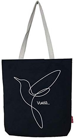 hello-bags Sac tote bag en toile avec fermeture éclair, doublure et poche intérieure. Extérieur : Coton 100%. Inclue une enveloppe de cadeau. Mesures : 37 x 38 cm.