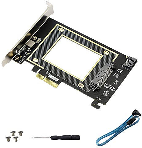 GINTOOYUN U.2 auf PCIE Erweiterungskarte, SFF 8639 auf PCIE 3.0 x4, SATA PCI-E 3.0 X4 Adapter, für U.2 NVME 2.5 SSD und SATA 2.5 SSD.