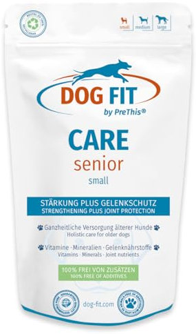 DOG FIT by PreThis® Care Senior für ältere Hunde I Für Vitalität, Wohlbefinden und die Unterstützung der normalen Gelenkfunktion. Mit essenziellen Nährstoffen, ohne Zusätze I small bis 10 kg