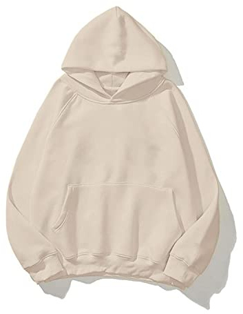 Lauweion Felpa con Cappuccio in Pile a Maniche Lunghe da Donna con Tasca Canguro, Spalle cadenti