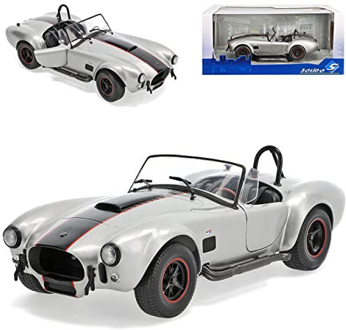 alles-meine.de GmbH Ford Shelby AC Cobra 427 MKII S/C Silber 1962-1968 1/18 Solido Modell Auto mit individiuellem Wunschkennzeichen