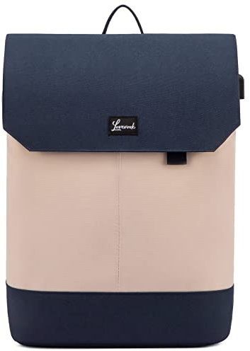LOVEVOOK Rucksack Damen, 15,6 Zoll Laptop Schulrucksack Mädchen Teenager mit USB Ladeanschluss & Laptopfach, Wasserdichter Schultasche Daypack für Schule Uni Reise Arbeit, Rosa Dunkelblau