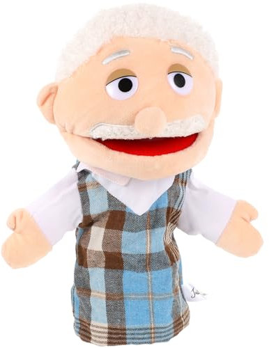 ibasenice Hand Puppets Storytime Figure Puppets Grandpa Puppet Toys Educational Hand Puppet for Christmas Party Kids Child Shows Playtime Schools