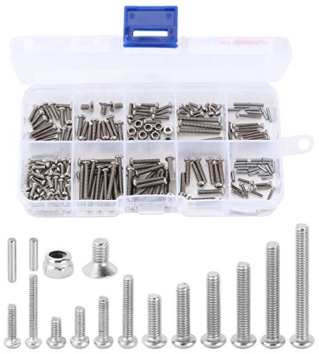 INJORA Schrauben Pins Muttern M1.6 M2 M2.5 Grade 12.9 Edelstahl Sechskantschrauben Hardware Kit für TRX4M 1/18 RC Crawler Auto