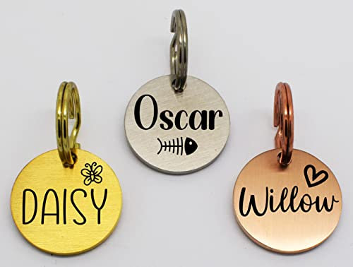 Sucre Double Sided Deeply Laser Engraved Pet for Dog and Cats, Personalised Dog with Name Tag, Puppy Accessories, Custom Dog Collar T, Dog ID Tag, Cat Collar Name Plate Dog Tags (Silver)