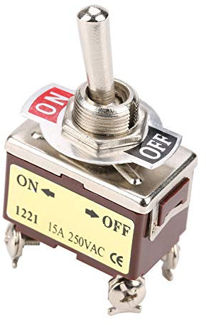 Pin ON-Off Kippschalter,Schwerlast Kippschalter Interrupteur 230V auf 5Pcs auf Off 2 Position Kippschalter 4 Pin 12Mm Mount 15A 250Vac