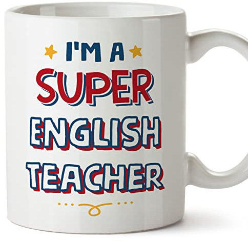 Mugffins Tazza in ceramica per INSEGNANTE DI INGLESE - 11 oz / 350 ml - In inglese - I'm Super - Idea regalo per compleanno, anniversario, natale, laurea