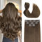 Sindra Clip in Extensions Echthaar Braun Haarverlängerung 40cm 6pcs 100g Remy Haarverlängerung Natürlich Real Human Hair Haarextension Echthaar C#4 16 Zoll
