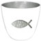 4 STK Windlichter Metall Fisch 10x8cm Weiss Silber Farben Kommunion Konfirmation Taufe Hochzeit Inri Jesu Kerzenhalter Teelichthalter Fische Dekofisch Fischglas Fisch Windlicht