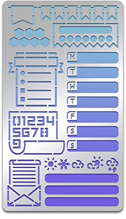 BENECREAT Bullet Journaling Schablone, Journal Planer Edelstahl Schablonenwerkzeug Für Holzverbrennung, Zeichnung, Brandmalerei, Gravur Und Astrologie, 10x17.5cm/4x7