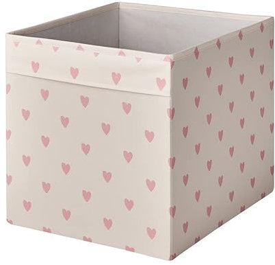 REGNBROMS Dröna Ikea Fach, Herzmuster/rosa, 33x38x33 für Kallax Regale