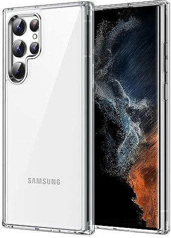 JETech Cover per Samsung Galaxy S22 Ultra 5G 6,8 Pollici, Anti Ingiallimento Protezione Custodia con Antiurto, Anti-Graffio e Retro Rigida in PC (Trasparente)