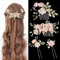 Accessoires pour cheveux de demoiselle d'honneur, peignes latéraux pour cheveux de mariage, épingles à cheveux en forme de fleurs pour les femmes et les filles (4 pièces)