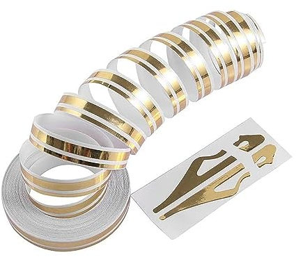 Adesivo striscia laterale auto,Decalcomania a strisce laterali per carrozzeria,Adesivo decorativo per,nastro decorativo per,Può essere utilizzato per,moto,porte e altro.(oro)