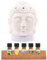 Candle-Brothers elektrischer Aroma Diffusor Set mit ätherischen Ölen | Luftbefeuchter Für Zuhause | Aroma Diffuser Buddha | 100ml Wassertank | Aromatherapie für Yoga