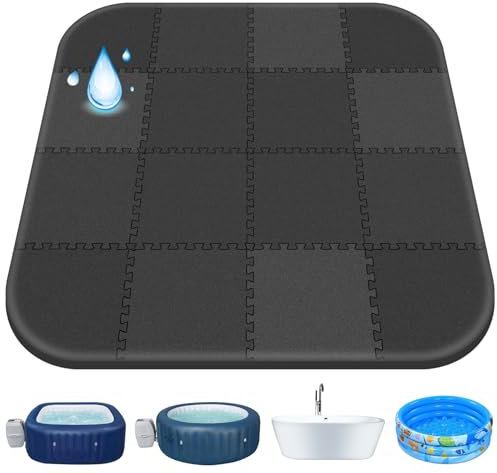 Runde Whirlpool-Matte, extra dick, ineinandergreifende Whirlpool-Schutzmatte, Schaumstoff-Isolationsmatte für tragbare aufblasbare Whirlpool-Zubehör, 200 cm
